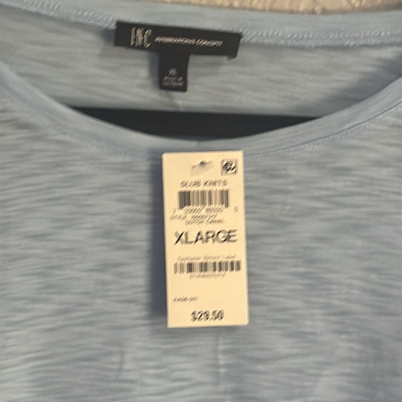 New with tags INC Blue Short Sleeve Tie Front T-Shirt size  XL - Picture 2 of 4